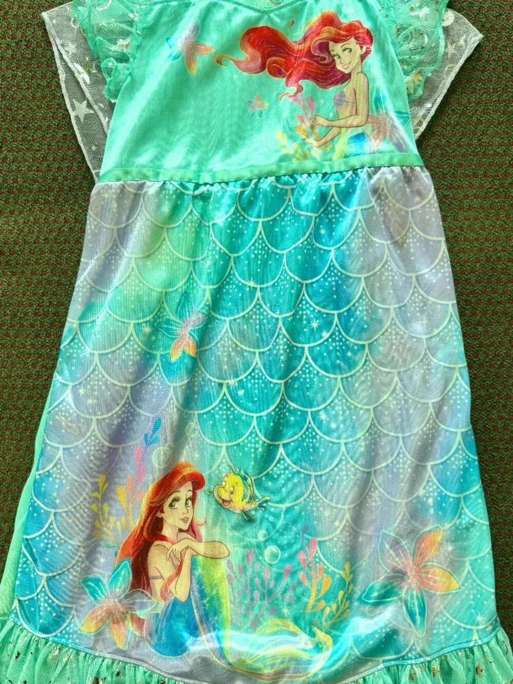 Disney Ariel Little Mermaid Girls Fantasy Gown 2-Pack Multi Teal NWT Lot of 2 - Picture 2 of 12